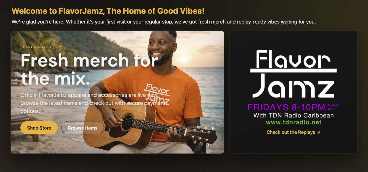FlavorJamz brings music, show replays, and merchandise together in one website